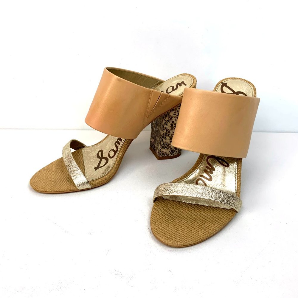New Sam Edelman Yoselin Heels Sandals Tan/Beguie - Picture 14 of 16